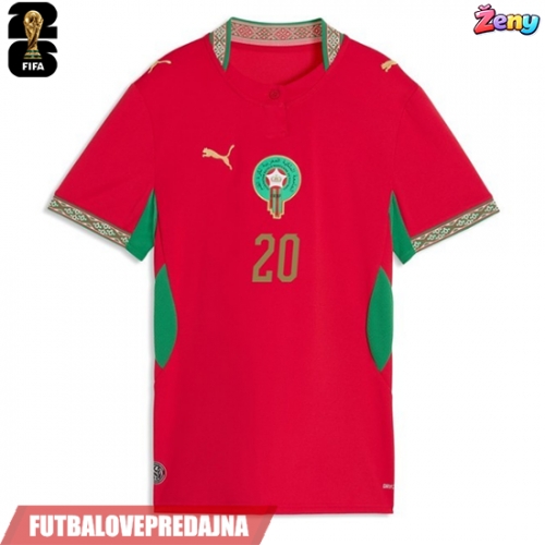 Lacne Ženy Futbalové dres Maroko Ayoub El Kaabi #20 MS 2026 Krátky Rukáv - Domáci